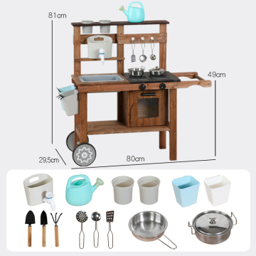 2024 Outdoor Wooden Mud Kitchen Play Set: A New Design Pretend Play Toy for Kids