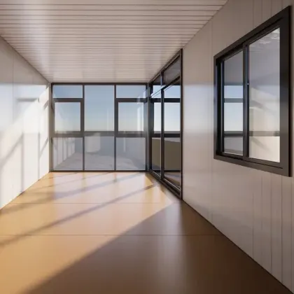 Large Glass Prefabricated Container Villa with Built-in Bathroom