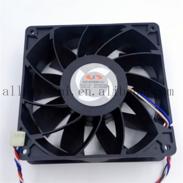 12v 7.2a 140x140x38 มม. ลูกบอลแบริ่งระบายความร้อนพัดลม KZ14038B012U 7200RPM