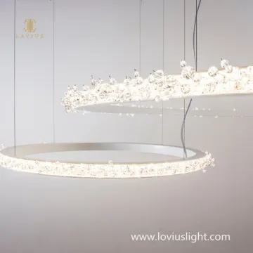 Custom k9 crystal inlaid disc shape chandeliers hotel lobby banquet hall custom chandeliers