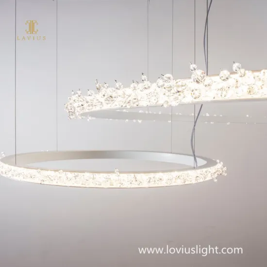 Custom k9 crystal inlaid disc shape chandeliers hotel lobby banquet hall custom chandeliers