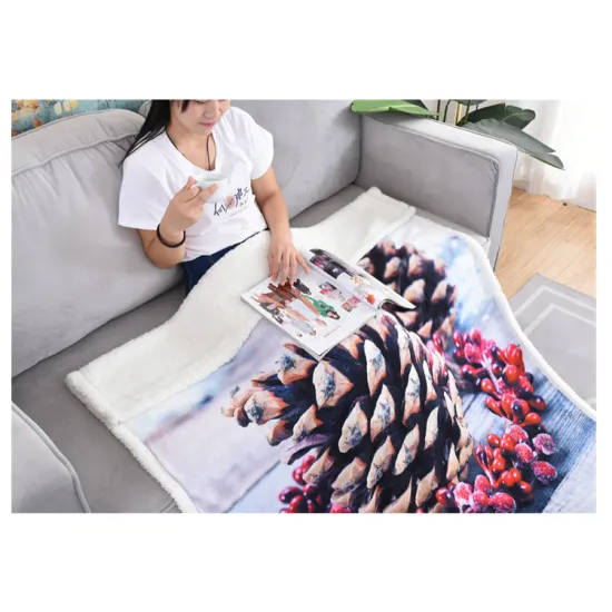 Hot Sale Berber Flannel Fleece Digital Print Double Blanket For Keeping Warm