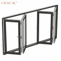 Aluminum horizontal folding exterior bi fold balcony window