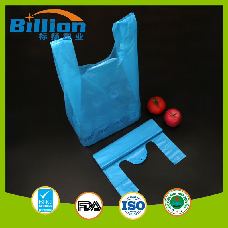 Blue HDPE Plastic T Shirt Bag, Shopping Plastic Bag, Vest Bag