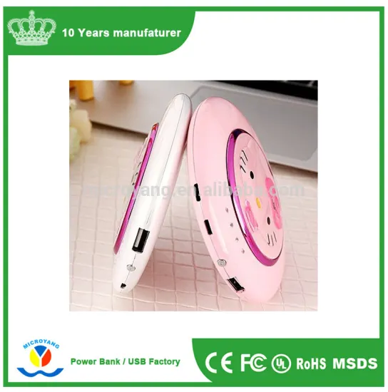 Kitty Hello Make-up Mirror Portable Ultra-thin Multi-functional Rechargeable Mobile Power Bank
