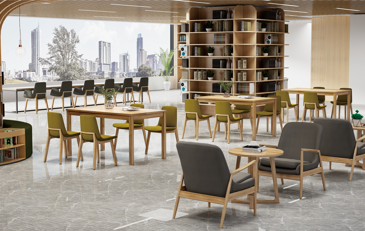Factory Supplier High Quality Custom Modern Wood Seat Cushion College University Wooden Library Reading Furniture School Chair