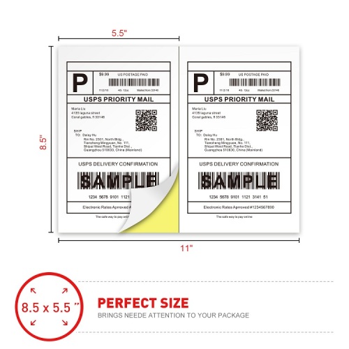 8,5 x 11 A4 papper med självhäftande fraktetiketter