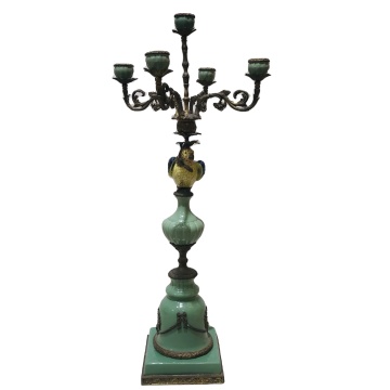 European Golden Copper Parrot Candlestick for High-End Decor