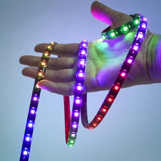 Waterproof Gaming Room LED Strip Lights: 5V-12V WS2812b Pixel Tape with Black PCB and IP65 Rating