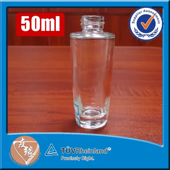 Screw top 50ml high flint round roll on perfume bottle glass