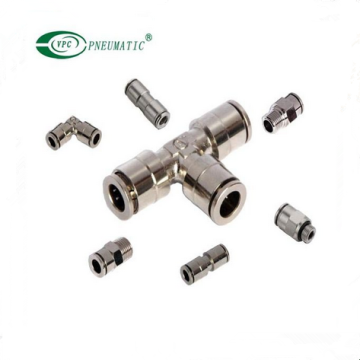 4mm 6mm Brass Tee Straight Union One Touch Pneumatic Fitting
