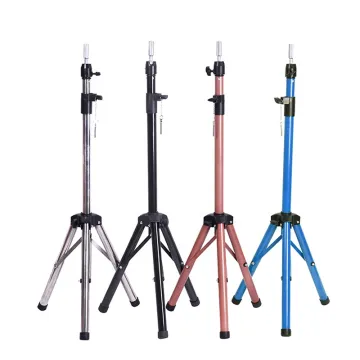 Metal Mannequin Head Stand Tripod Adjustable For Hairdressing Training Canvas Head Stand Cosmetology Training