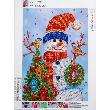 Christmas Snowman with Christmas Tree Diamond Painting