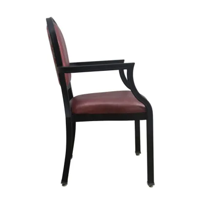 Antique Fabric Upholstered Dining Chairs with Armrest: Luxury Kitchen Chairs