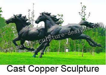 Eight Metal Running Horses Sculpture