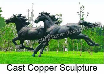 Eight Metal Running Horses Sculpture