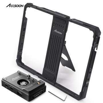 ACCSOON CEPC-03 CEPC-04 iPad PowerCage Pro II-Gabbia protettiva da 10/12 pollici con adattatore a batteria NP-F