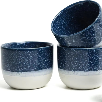 Customized Ceramic Espresso Cups with White Summer Coastline Design