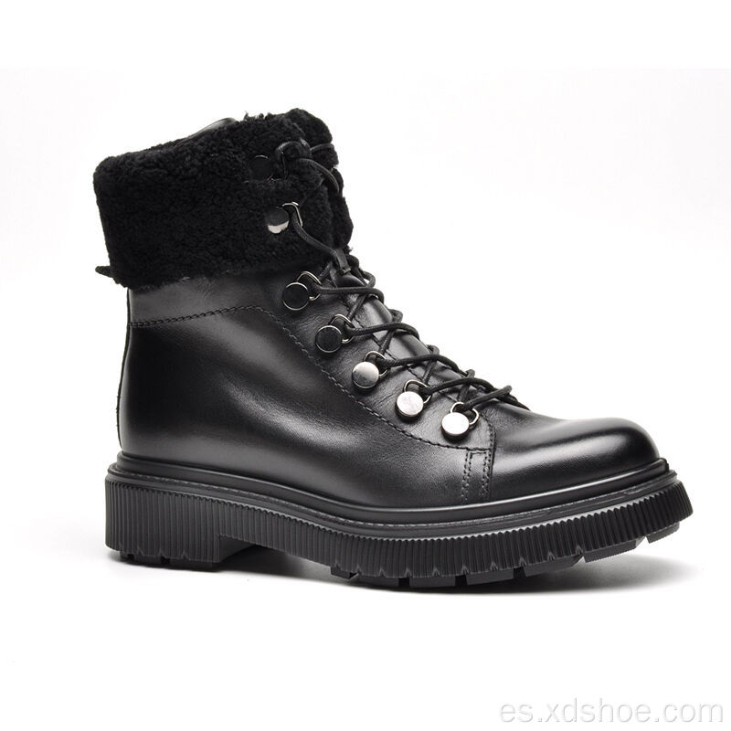 Bota de cuero casual de vestir para mujer