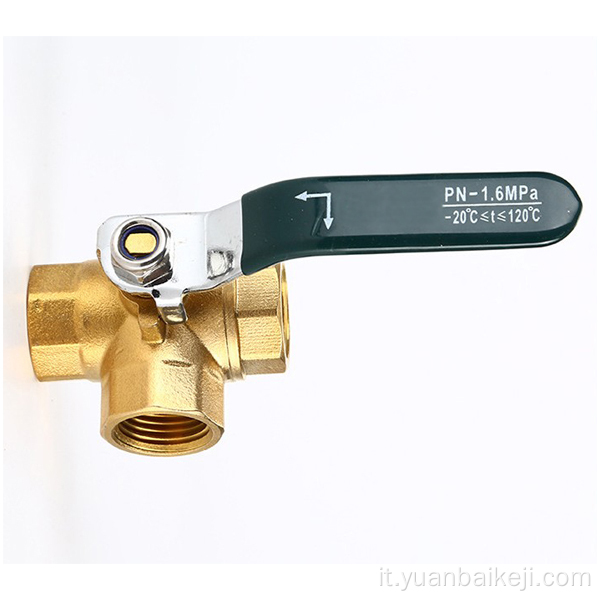 Tipo di valvola a sfera di ottone da 1/2 "Tipo T.