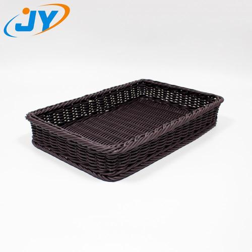 plastic rattan rectangular food basket