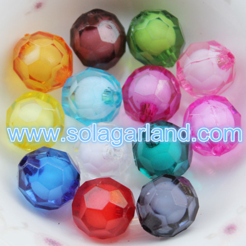 8-20MM Acrylic Round Faceted Bead In Bead Style Jewelry Making Chunky Beads