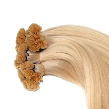 Stock 1grams Full cuticle aligned remy human hair pre bonded keratin nail / u tip human hair extension