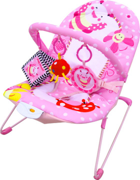 New Design Pink Insect Baby Rocker,musical baby bouncer chair with lovely toys