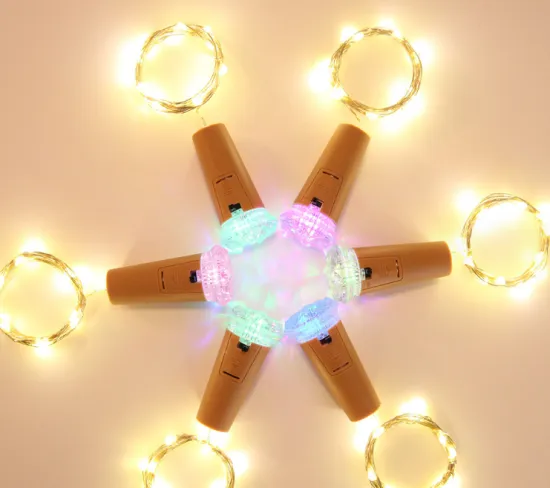 Colorful RGB Diamond Wine Bottle Cork LED String Lights - 2M 20 LEDs Battery Operated