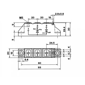 Thyristor with amplifying gate SKKT106B-16E 1600V Thyristor Module