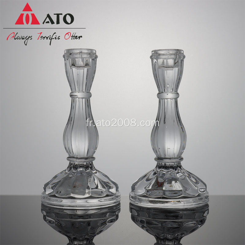 2PCS Glass Candle Holder Pilier Bandle