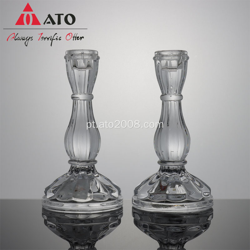 2PCS Glass Vastel Pillar Candle Stand