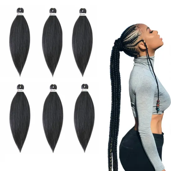 26Inch 90g Wholesale Ombre Pre Stretched Braiding Hair Synthetic Crochet Prestretch Hair Ponytail Attachment