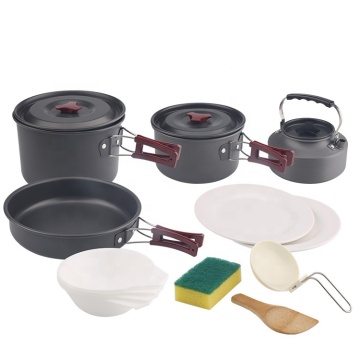 Ensemble de cuisine de camping en gros: randonnée de la randonnée des ustensiles de cuisine et du kit de désordre extérieur