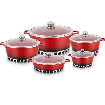 10 Pcs Die Casting Aluminium Non Stick Kitchen Cookware Sets