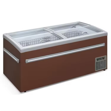 Coated Steel Static Cooling Refrigerator Island Freezer Display