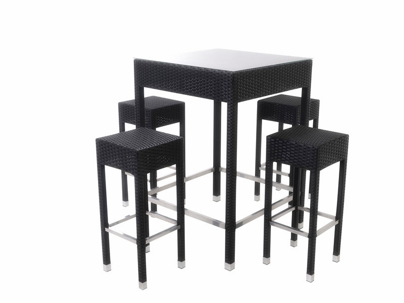 5pc lawn rattan outdoor bar table set