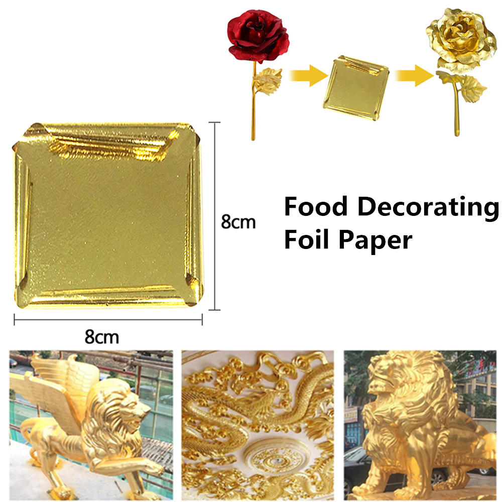 24K Gold Flakes Edible Food Decorating Foil Paper Cuisine Mousse Cake Baking Pastry Art Craft Decor