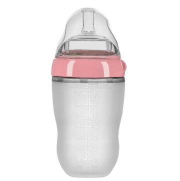 250ml Large neck silicone baby bottle OEM