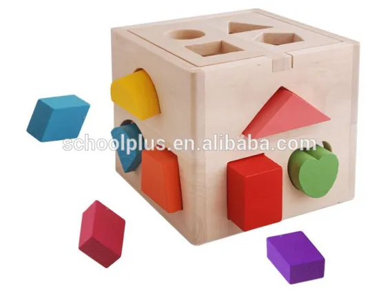 Wooden Shape Cube Educational blocks toys