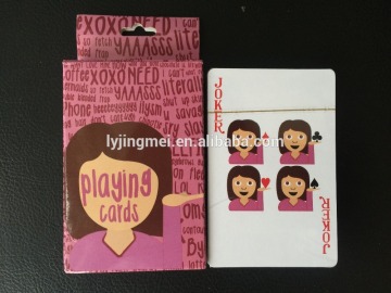 small order can be accepted with WHITE GIRL PATTERN design paper playing cards