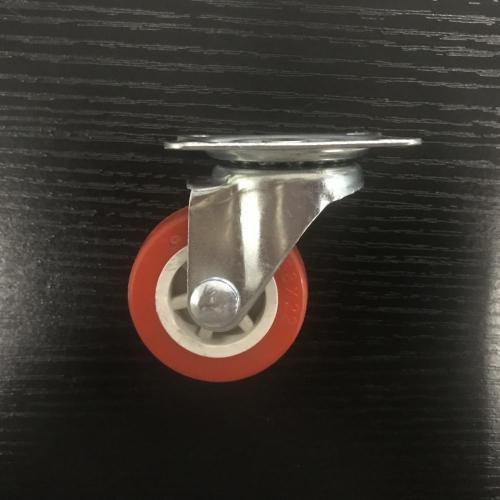 Rodízio pequeno material do PVC do giro da placa de 1,5 polegadas