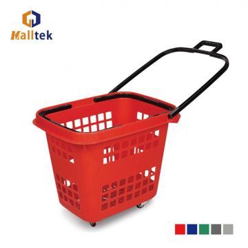 Supermarket Store Large Capacity 4wheels Plastic Basket