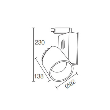 LEDER Warm White Monopoint 34W LED Track Light