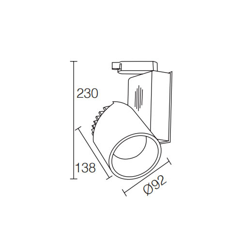 LEDER Warm White Monopoint 34W LED Track Light