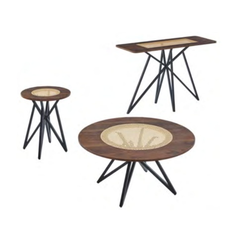 Сплошной деревянный журнальный столик с 3 штуками