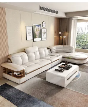 Leather sofa cowhide modern simple creative sofa
