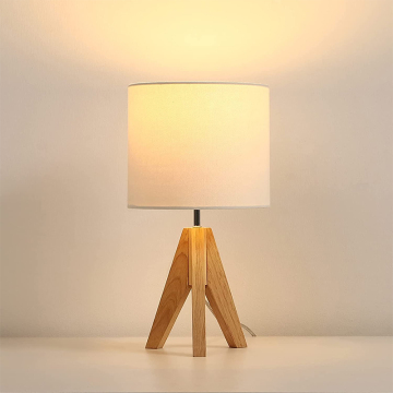 Minimalist Wood and Rattan LED Table Lamps for Living Room and Bedroom