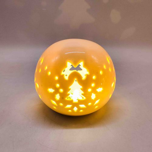 Lanterna LED de cerâmica oca para árvore de Natal com arco esférico