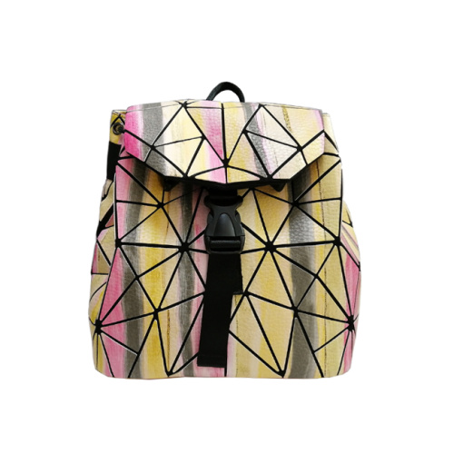 PU Backpack Foldable drawstring geometric outdoor Laptop backpacks Supplier
